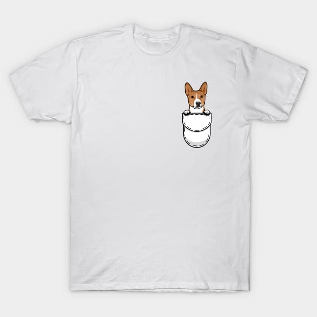 Funny Basenji Pocket Dog T-Shirt by Pet My Dog